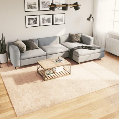 Gulvtæppe HUARTE 240×340 cm - kort luv, vaskbart, beige
