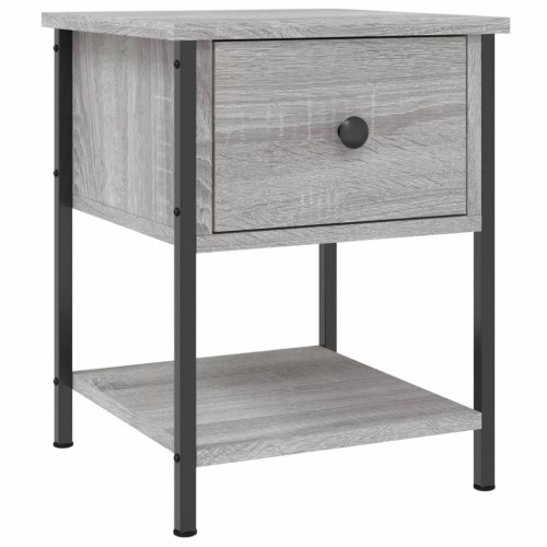 Sengebord sæt á 2 - 34 × 35,5 × 45 cm i konstrueret træ, grå sonoma-eg