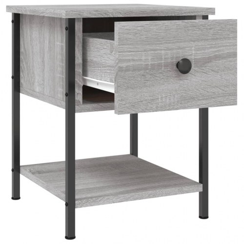 Sengebord sæt á 2 - 34 × 35,5 × 45 cm i konstrueret træ, grå sonoma-eg