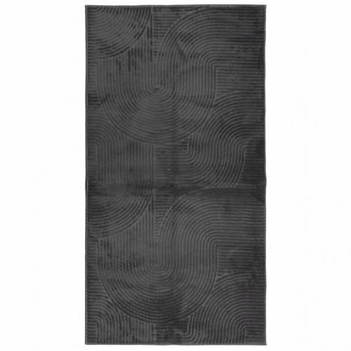 Gulvtæppe IZA 80×150 cm - kort luv, skandinavisk look, antracitgrå