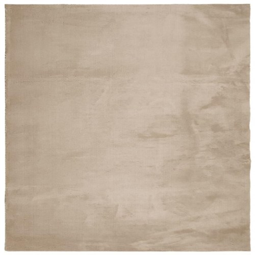 Gulvtæppe HUARTE 120×120 cm - kort luv, vaskbart, sandfarvet
