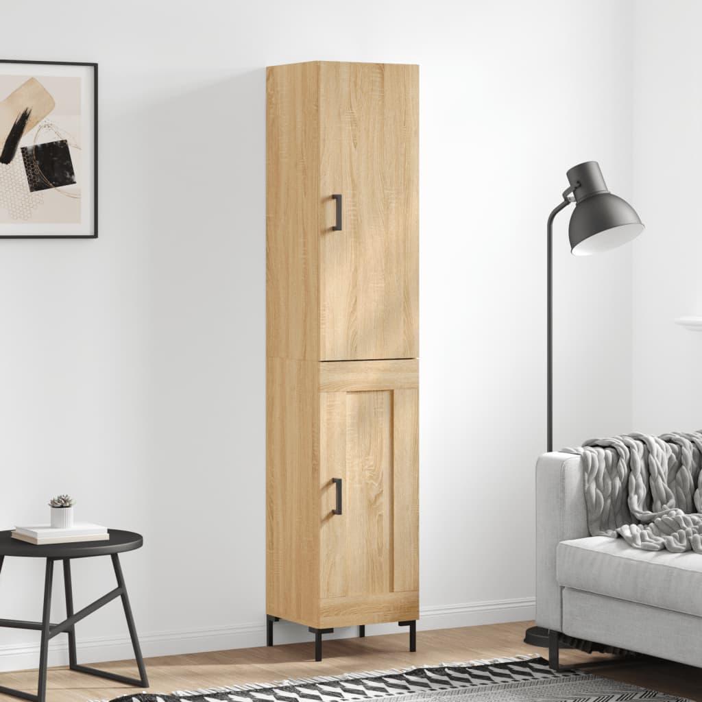 Skab 34,5x34x180 cm konstrueret træ sonoma-eg billede