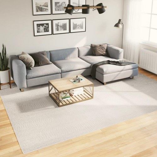 Gulvtæppe IZA 240×340 cm - kort luv, skandinavisk look, creme