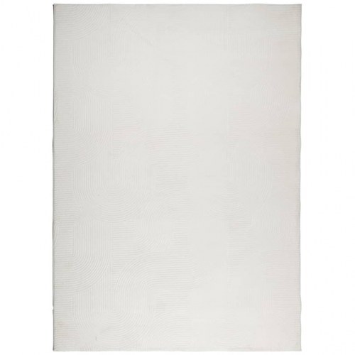 Gulvtæppe IZA 240×340 cm - kort luv, skandinavisk look, creme