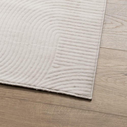 Gulvtæppe IZA 240×340 cm - kort luv, skandinavisk look, creme