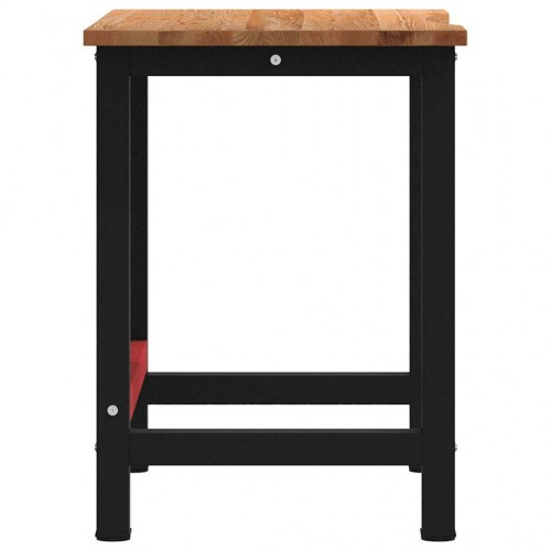 Arbejdsbænk i massivt egetræ 100 x 60 x 81,5 cm - lysebrun