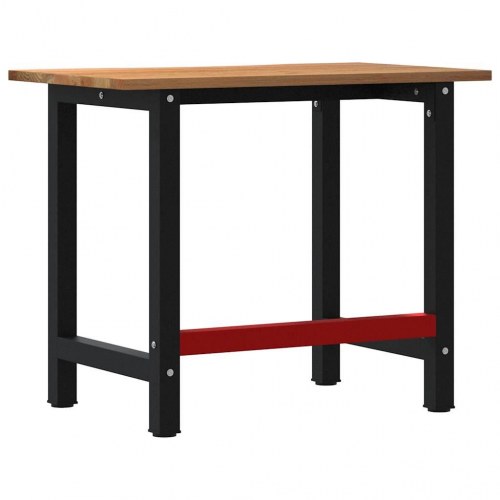 Arbejdsbænk i massivt egetræ 100 x 60 x 81,5 cm - lysebrun