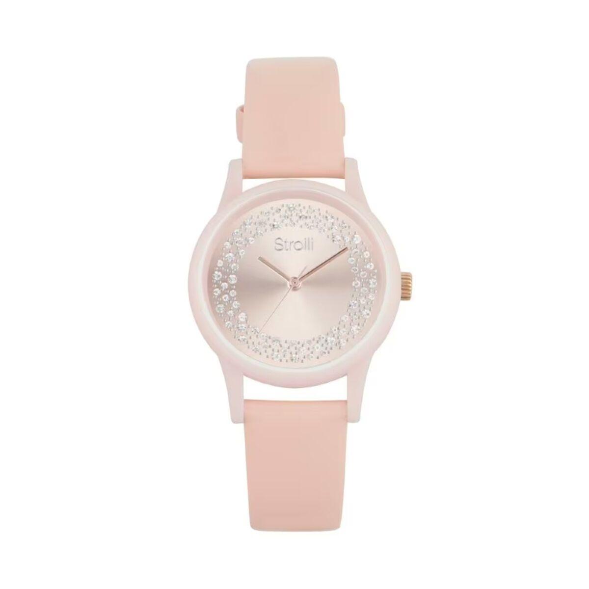 Stroili Dameur 1674245 - rosa armbåndsur med sten