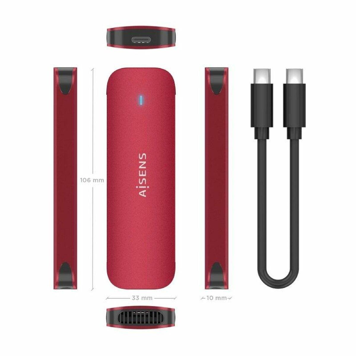 Aisens ASM2-027RED M.2 SSD-kabinet (USB-C, rød)