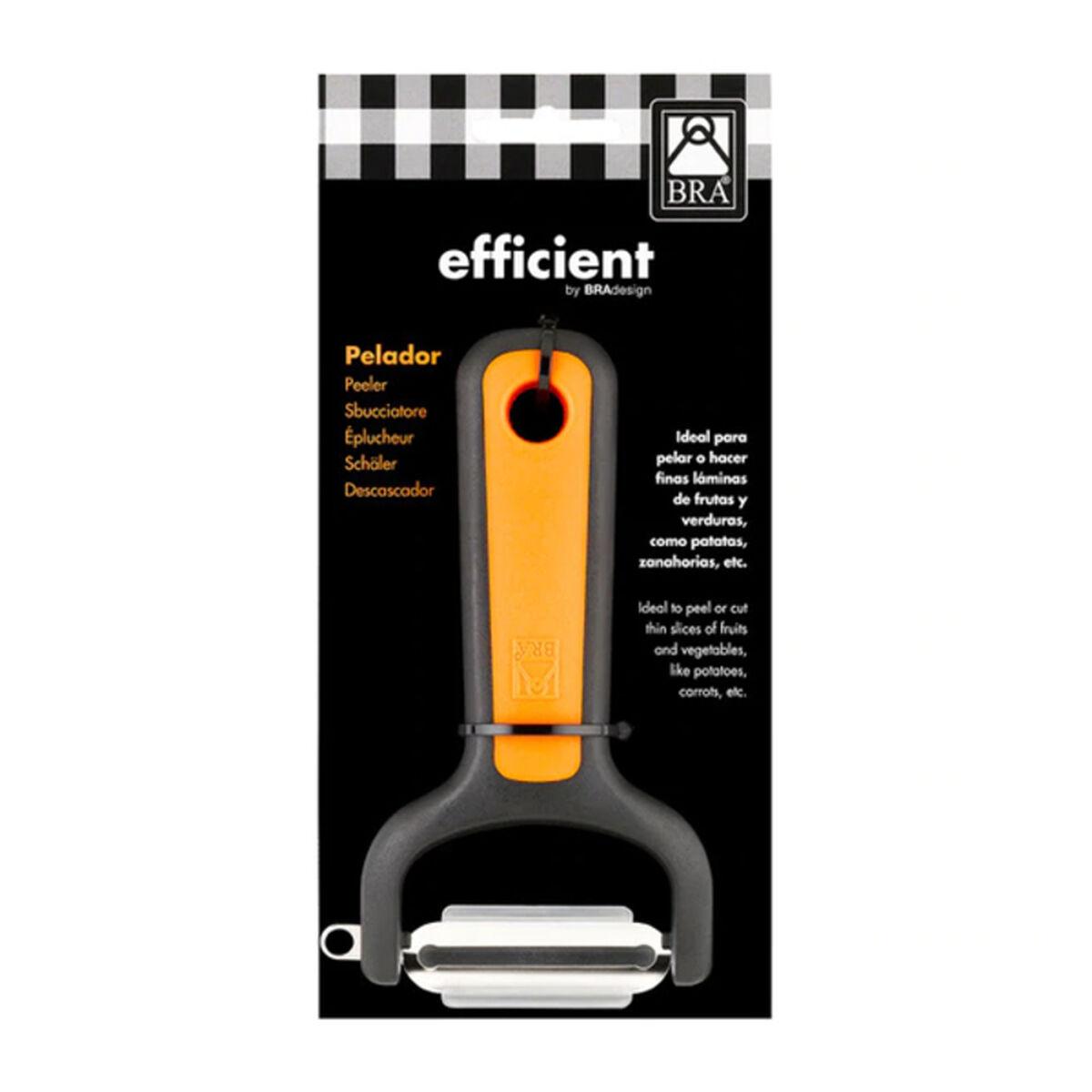 BRA Efficient skræller - orange, rustfrit stål