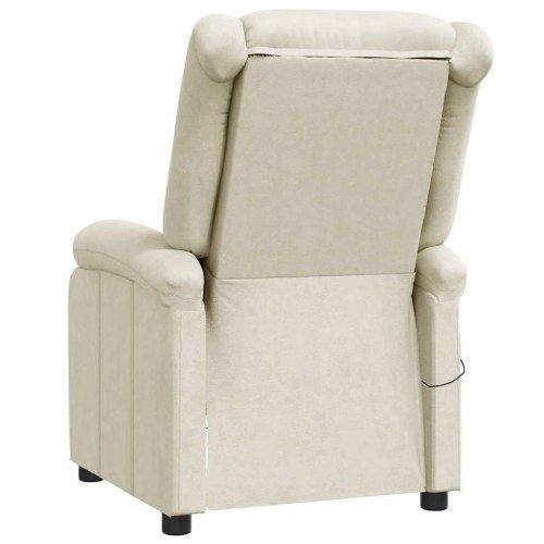 Recliner lænestol i kunstlæder - hvid