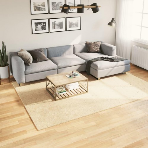 Gulvtæppe HUARTE 200×280 cm - kort luv, vaskbart, cremefarvet