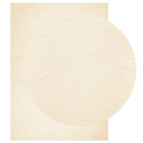 Gulvtæppe HUARTE 200×280 cm - kort luv, vaskbart, cremefarvet