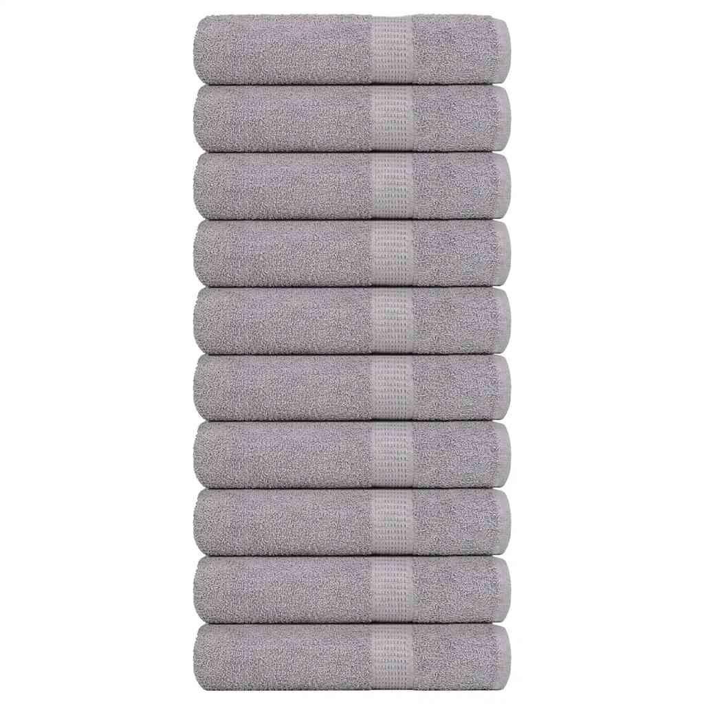 Håndklæder 10 stk. 50x100 cm 360 g/m2 100 % bomuld grå
