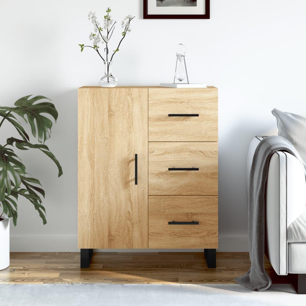 Skænk 69,5x34x90 cm konstrueret træ sonoma-eg billede