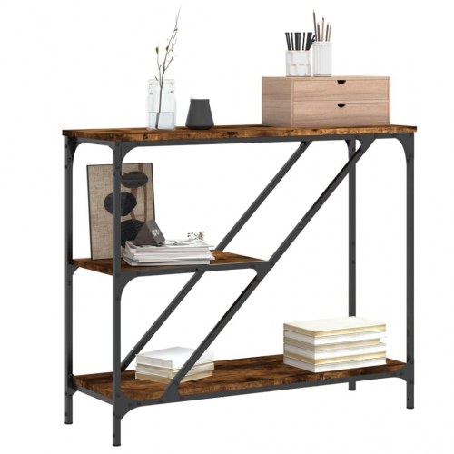 Konsolbord 88,5×30×75 cm i konstrueret træ - røget sonoma-eg