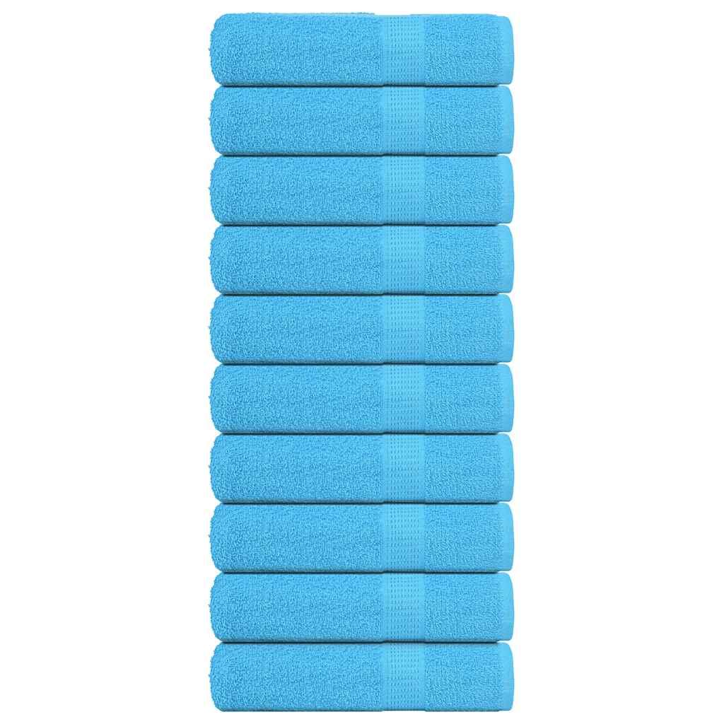 Håndklæder 10 stk. 70x140 cm 360 g/m2 100 % bomuld turkis