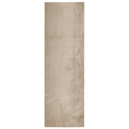 Gulvtæppe HUARTE 80 × 250 cm - kort luv, vaskbart, sandfarvet