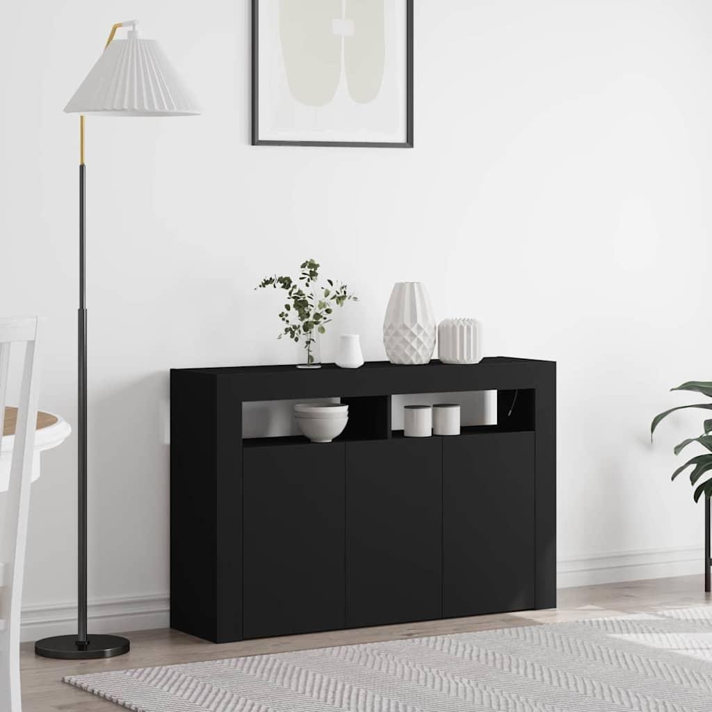 Sidebord Sort 116 x 30 x 75 cm Konstrueret træ billede