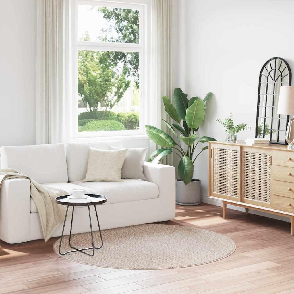 Anti-slip Shaggy tæppe Creme 160 x 160 cm PP