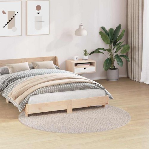 Rundt anti-slip shaggy tæppe - creme 160 x 160 cm (PP)