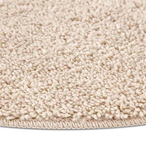 Rundt anti-slip shaggy tæppe - creme 160 x 160 cm (PP)
