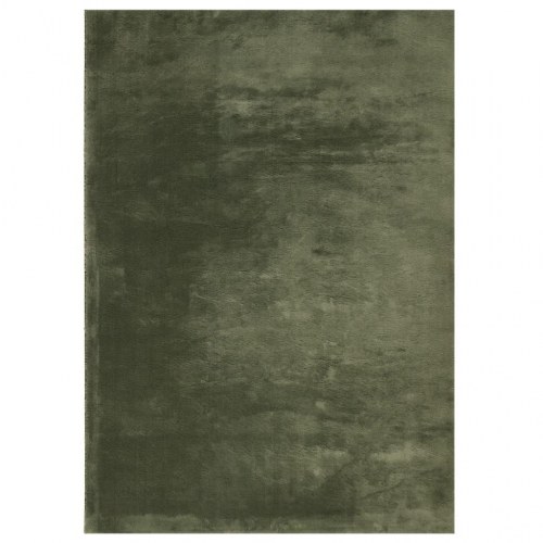 Gulvtæppe HUARTE 140 x 200 cm kort luv vaskbart skovgrøn