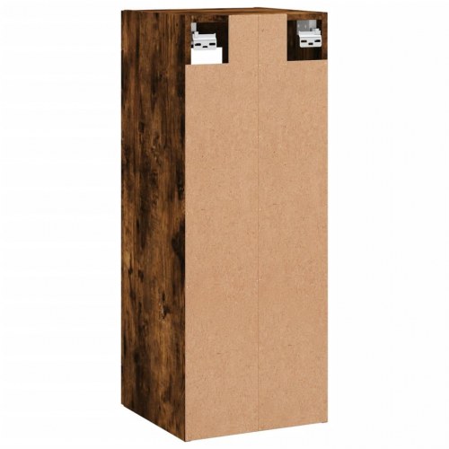 Vægskab 34,5×34×90 cm - røget egetræsfarve, glaslåge
