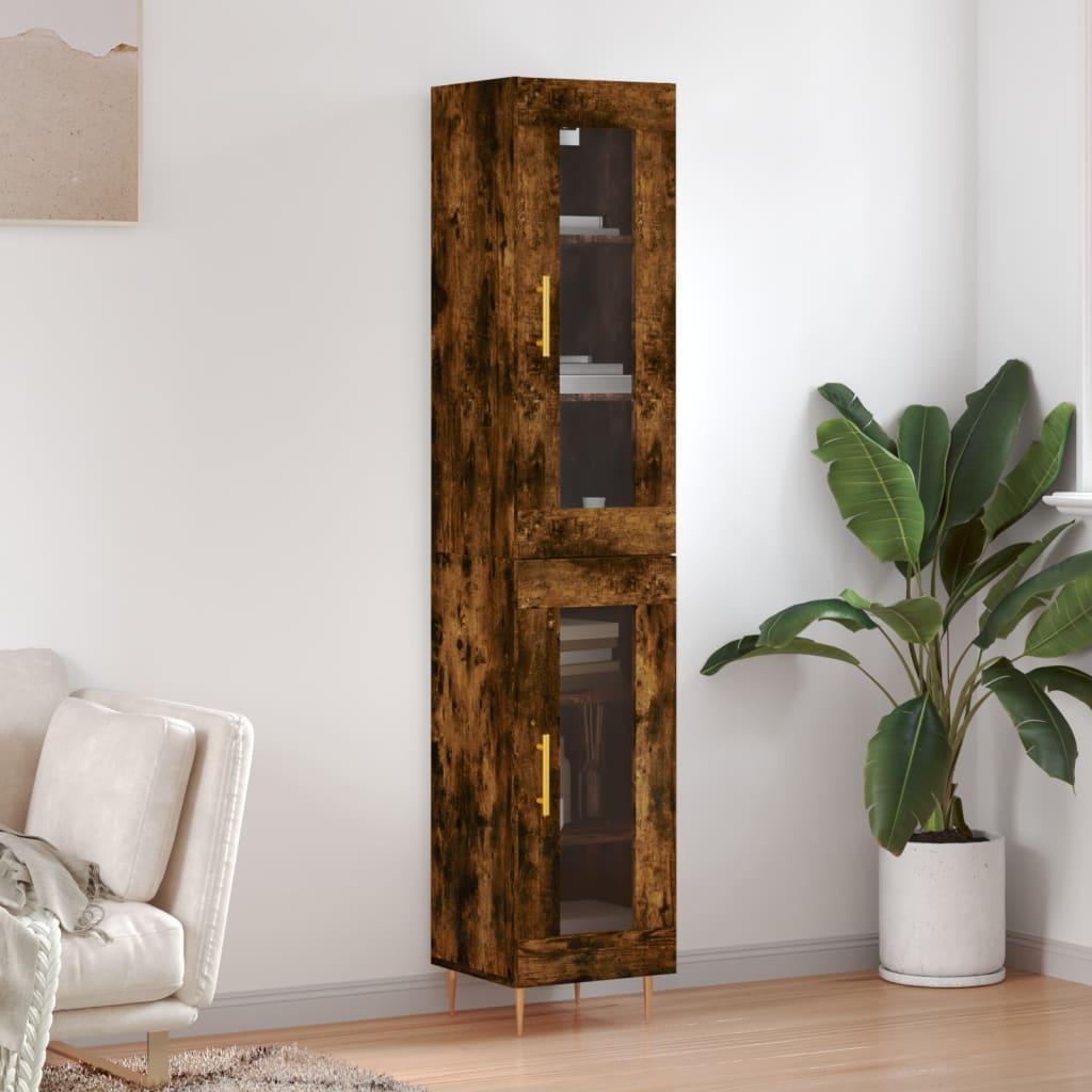 Skab 34,5x34x180 cm konstrueret træ røget egetræ billede