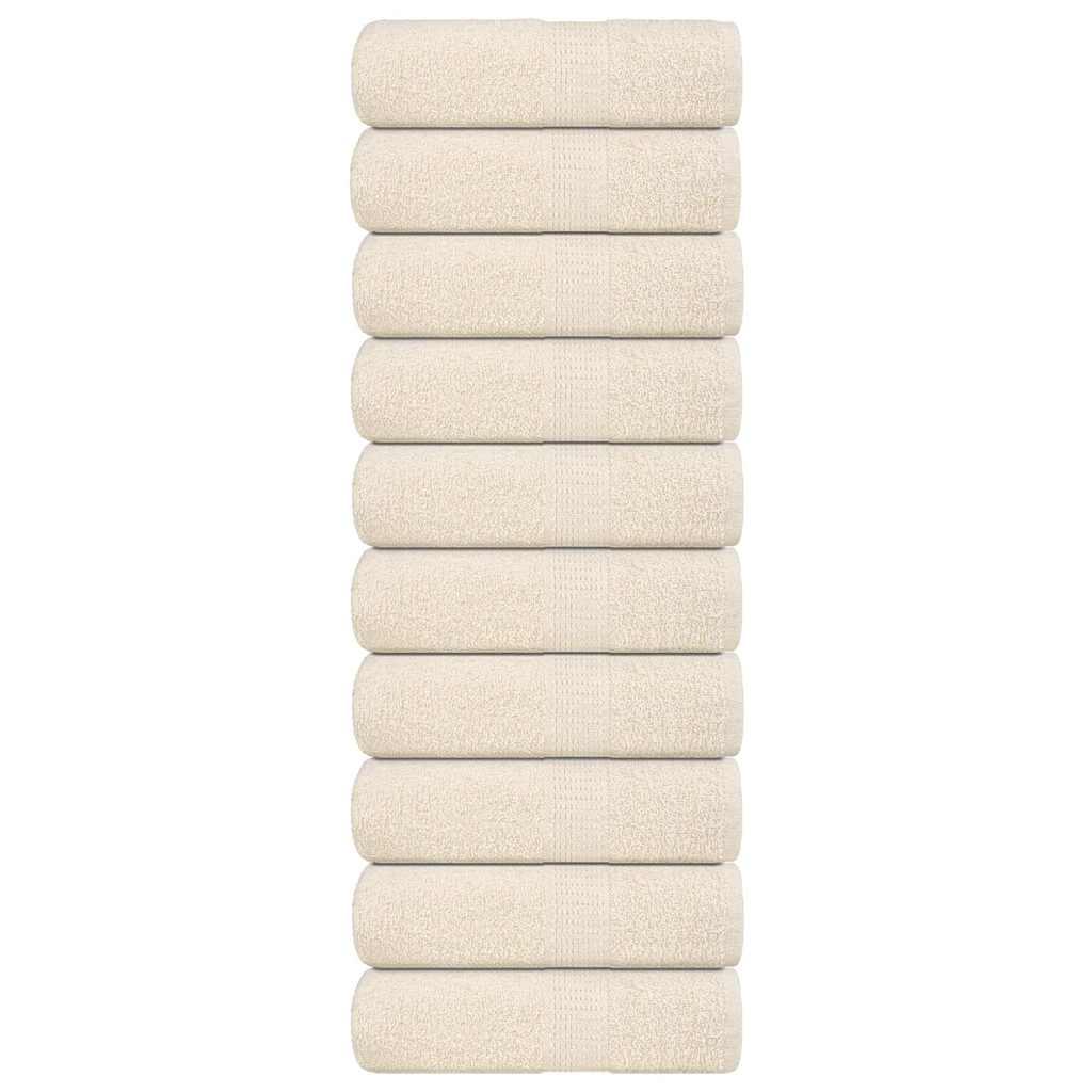 Vaskehåndklæder 10 stk. FROGN cremefarvede 30x30 cm 100% bomuld