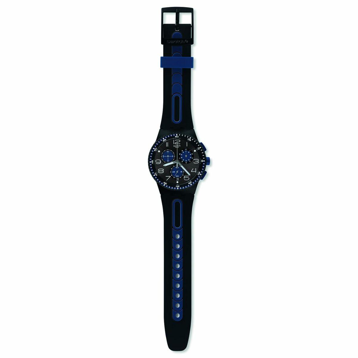 Swatch armbåndsur til børn - sort/blå, Ø 42 mm