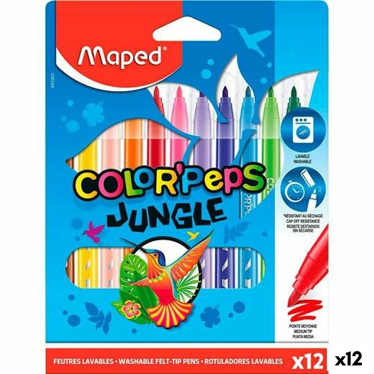 Maped Color’Peps Jungle fiberpenne - 12 farver