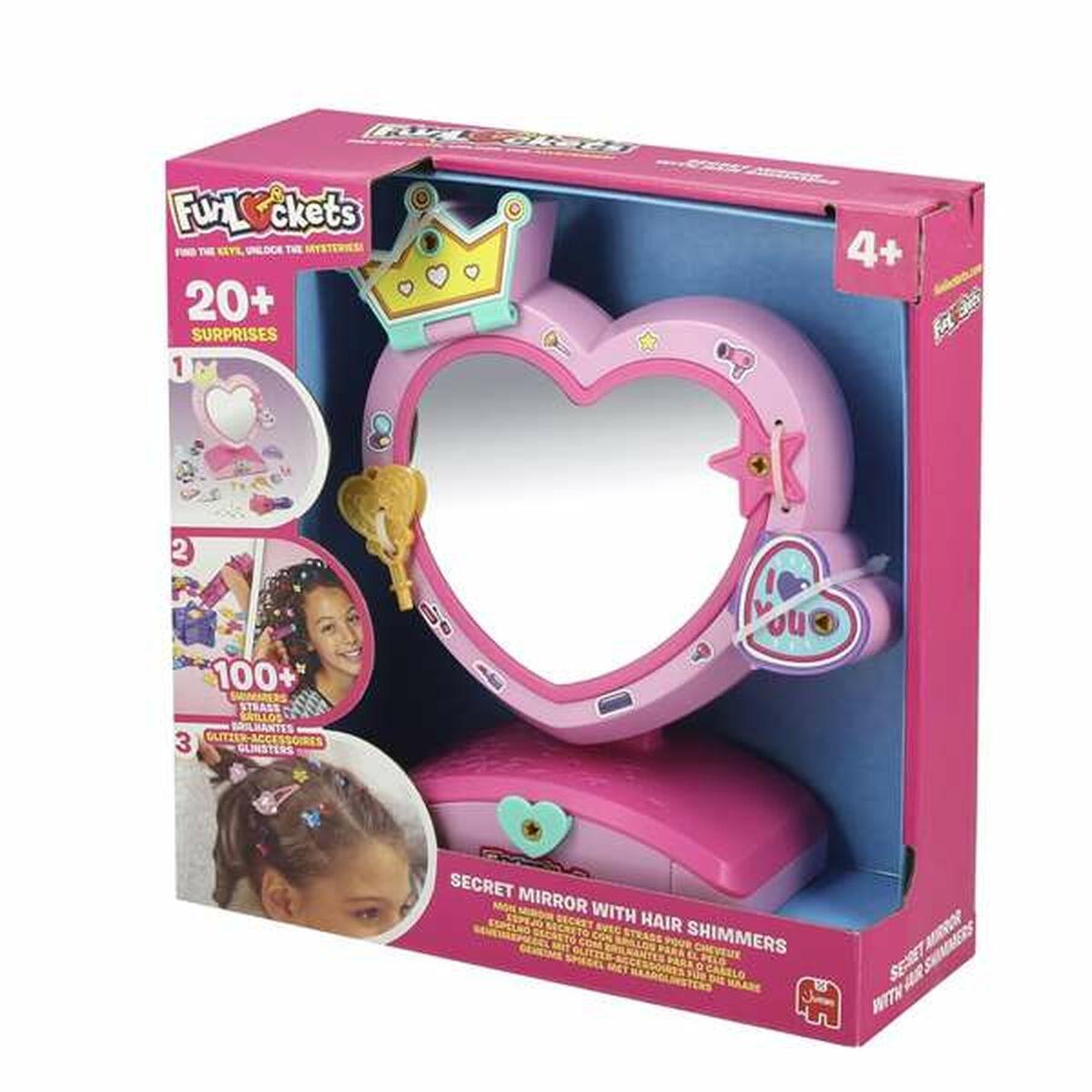 Diset Skønhedssæt - Secret Mirror med hårglimmer, pink