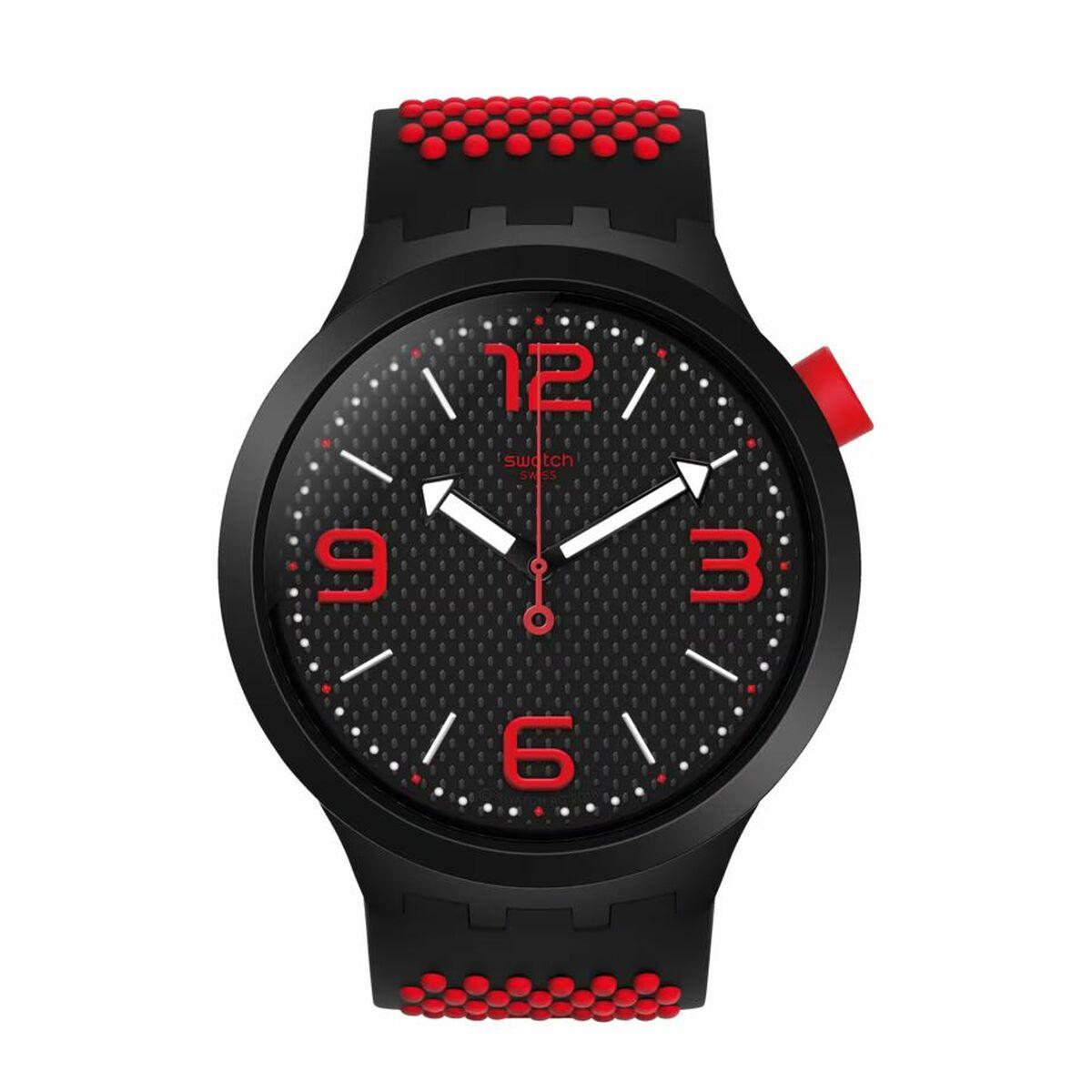 Swatch unisex armbåndsur - sort/rød (Ø 47 mm)