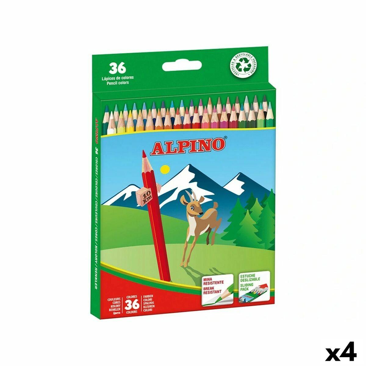 Alpino farveblyanter - 36 farver (pakke med 4)