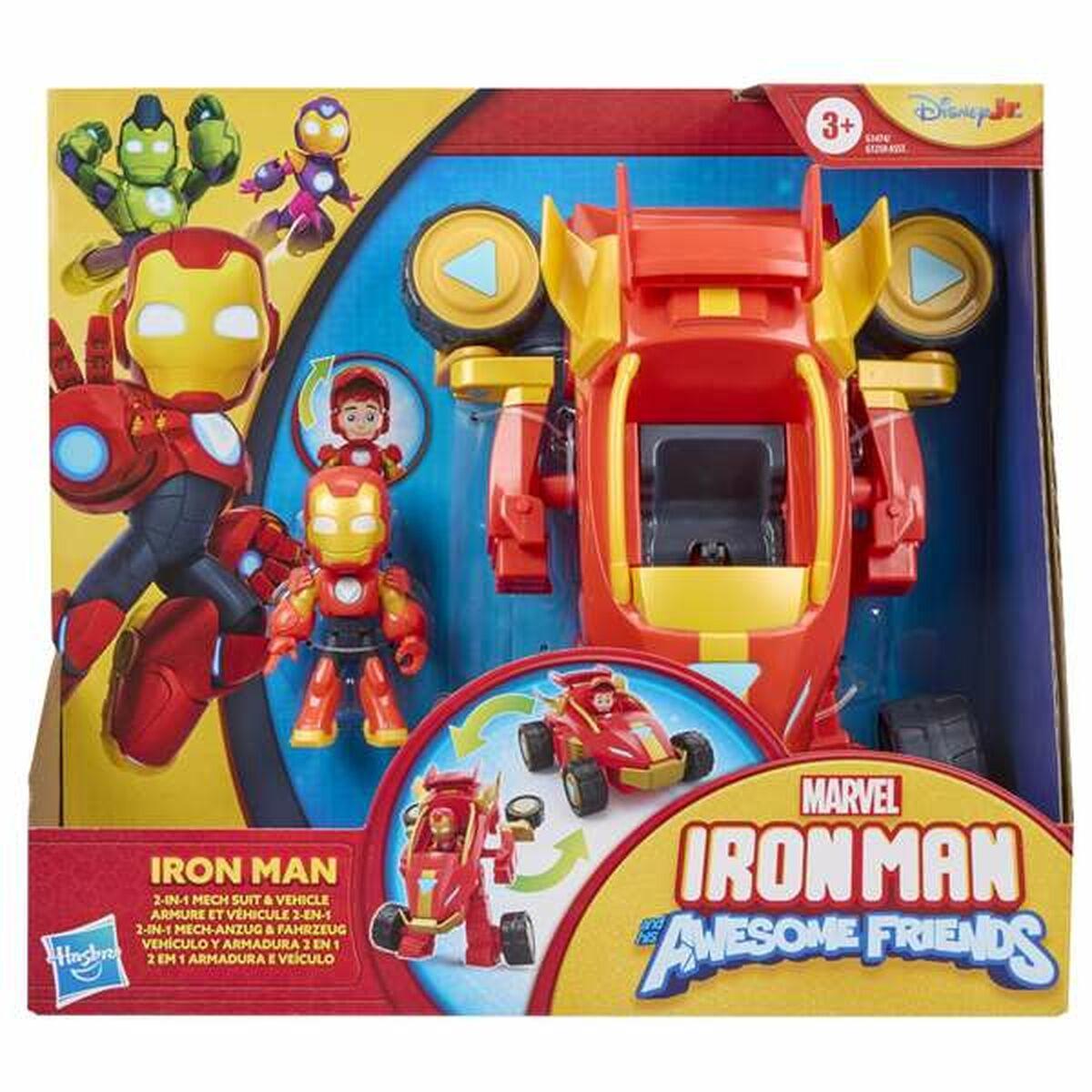 Marvel Actionfigur - Iron Man 2-i-1 køretøj og mech (3+)