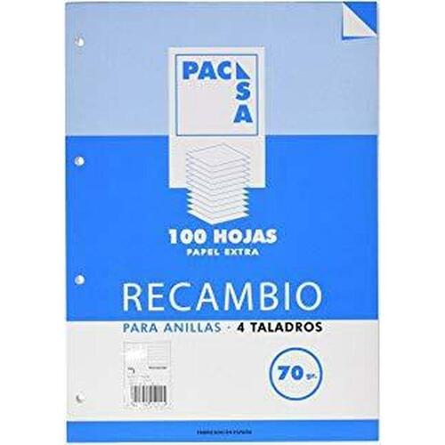 Pacsa A5 løse ark - 100 ark, 4-hullet, 70 g/m² (50 pk)