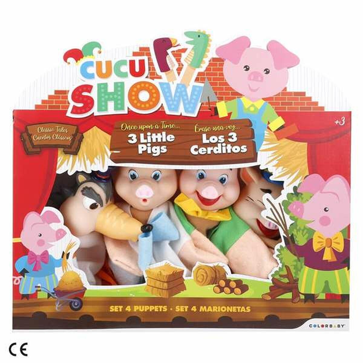 Marionet bamser - 3 Little Pigs (sæt med 4)