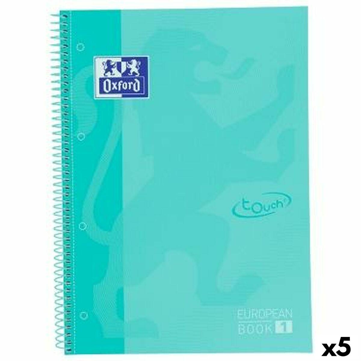 Oxford TOUCH EuropeanBook ringbog A4, mint - 80 ark (5-pak)