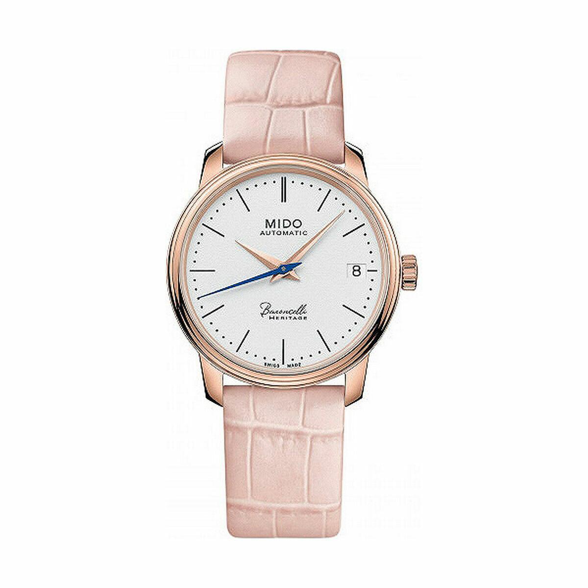 Mido dameur M0272073601000, automatisk (Ø 33 mm) - pink læderrem