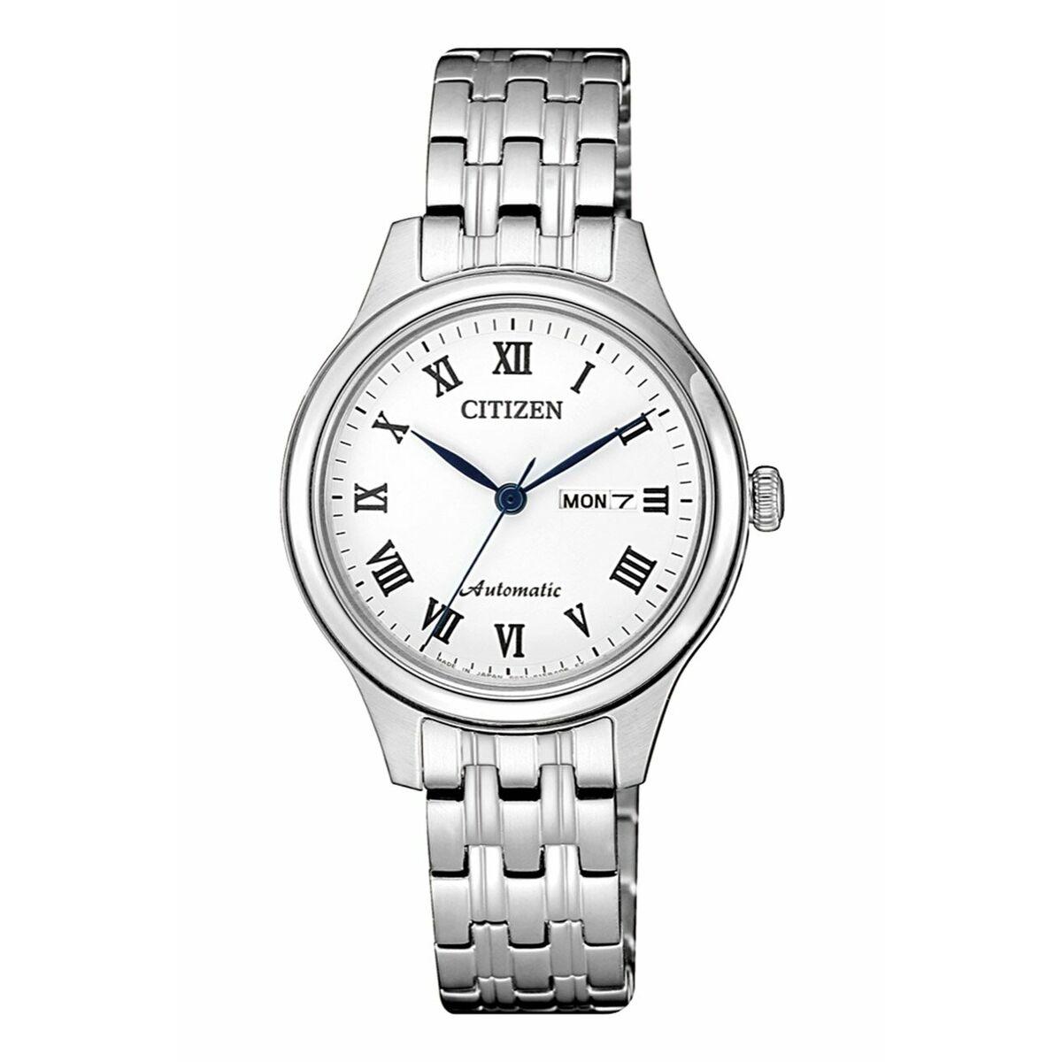 Citizen dameur PD7131-83A - automatisk armbåndsur i rustfrit stål, hvid skive