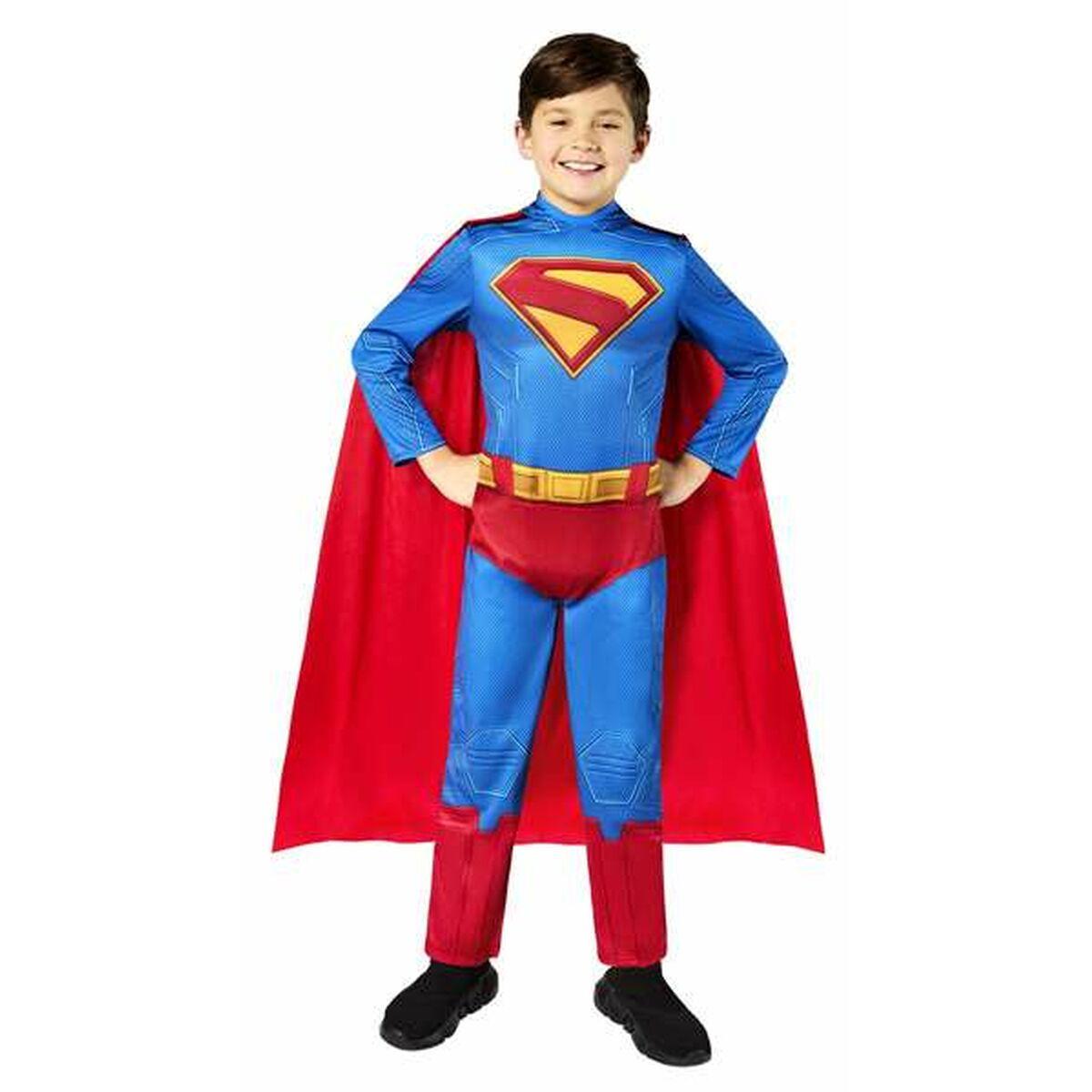 Superman kostume til børn 9-10 år - blå/rød billede