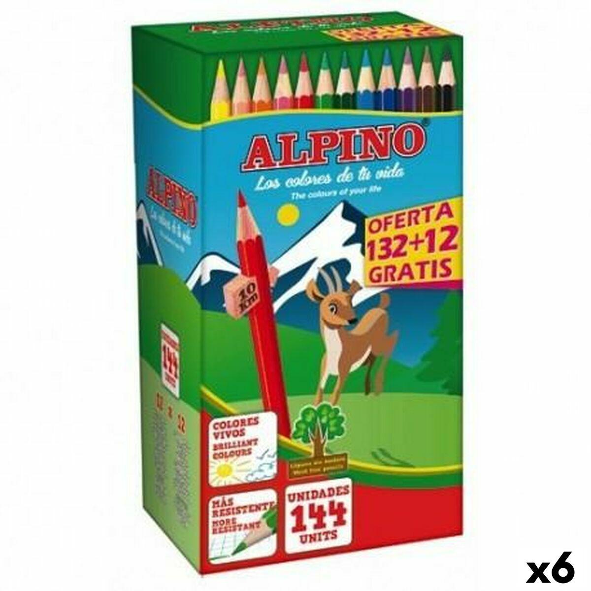 Alpino KIDS Evolution Stripes farveblyanter, multifarvet - 144 dele (6 enheder)