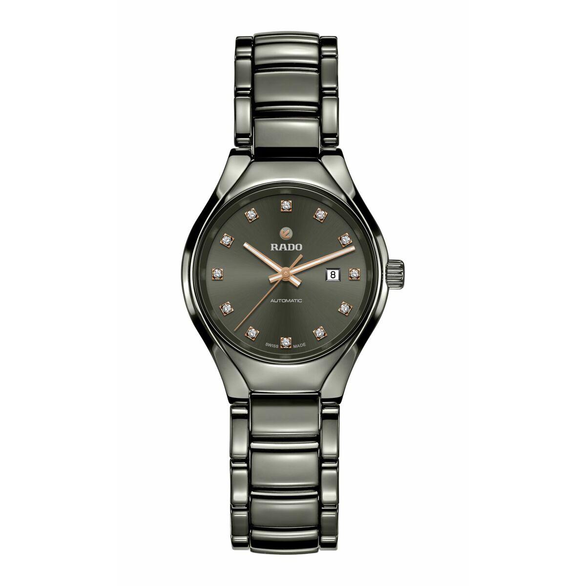 Rado Dameur R27243732 - automatisk armbåndsur i grå med sort skive