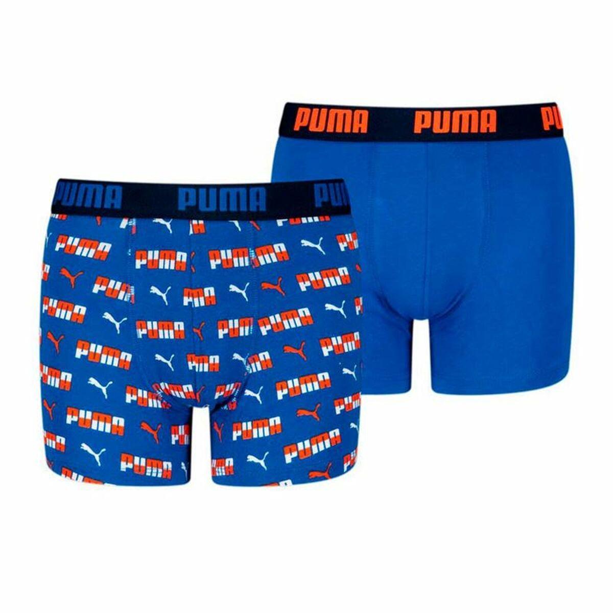 Puma boxershorts til drenge - Printed 2-pack, blå (7-8 år)