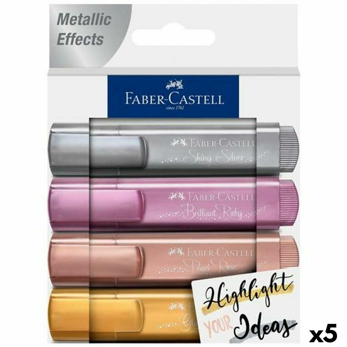 Faber-Castell Textliner - metallic markeringstuscher, 4 dele (5 enheder)