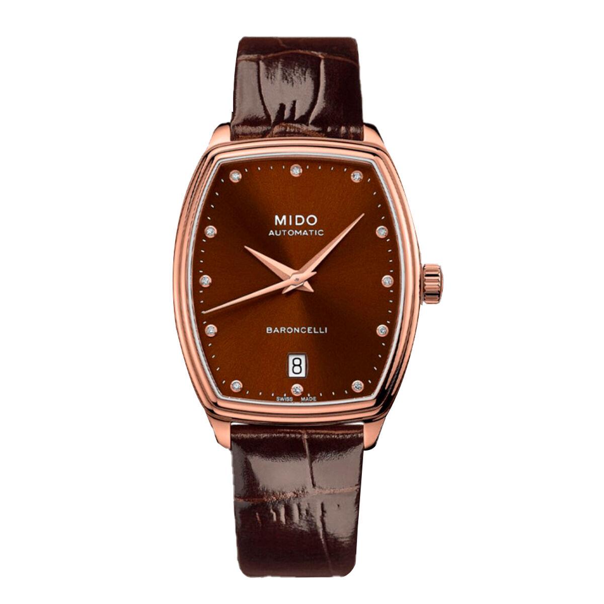 Mido Dameur M0413073629600 - automatisk armbåndsur i pink med læderrem