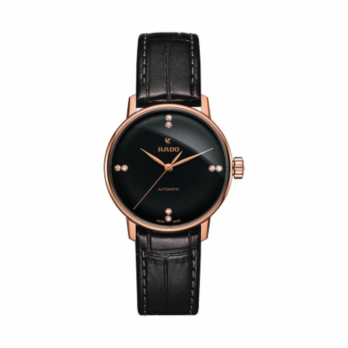 Rado dameur R22865755 - automatisk, læderrem, sort skive