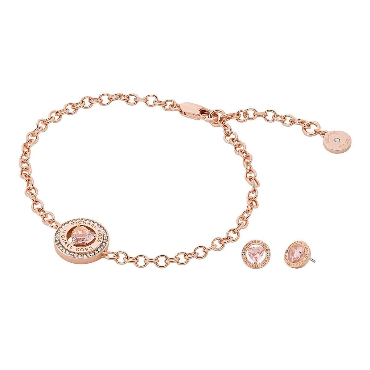 Michael Kors sæt: armbånd og øreringe i rosenguld - rustfrit stål