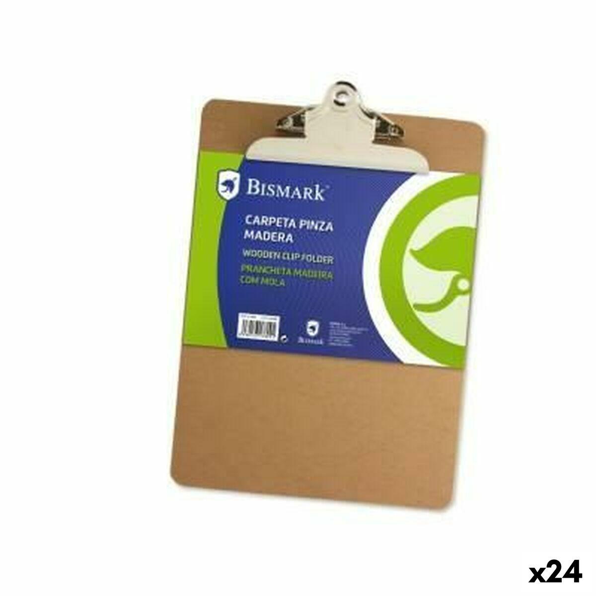 Bismark mappe med klips A4 - Træ, 24 stk.